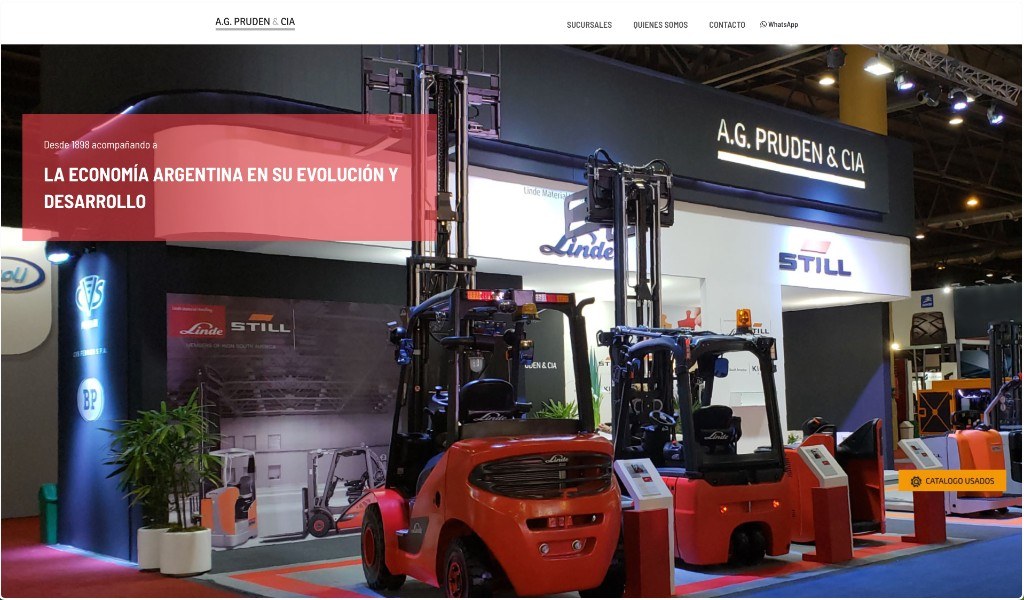 Sitio autoadministrable de Ag Pruden, importadora de autoelevadores