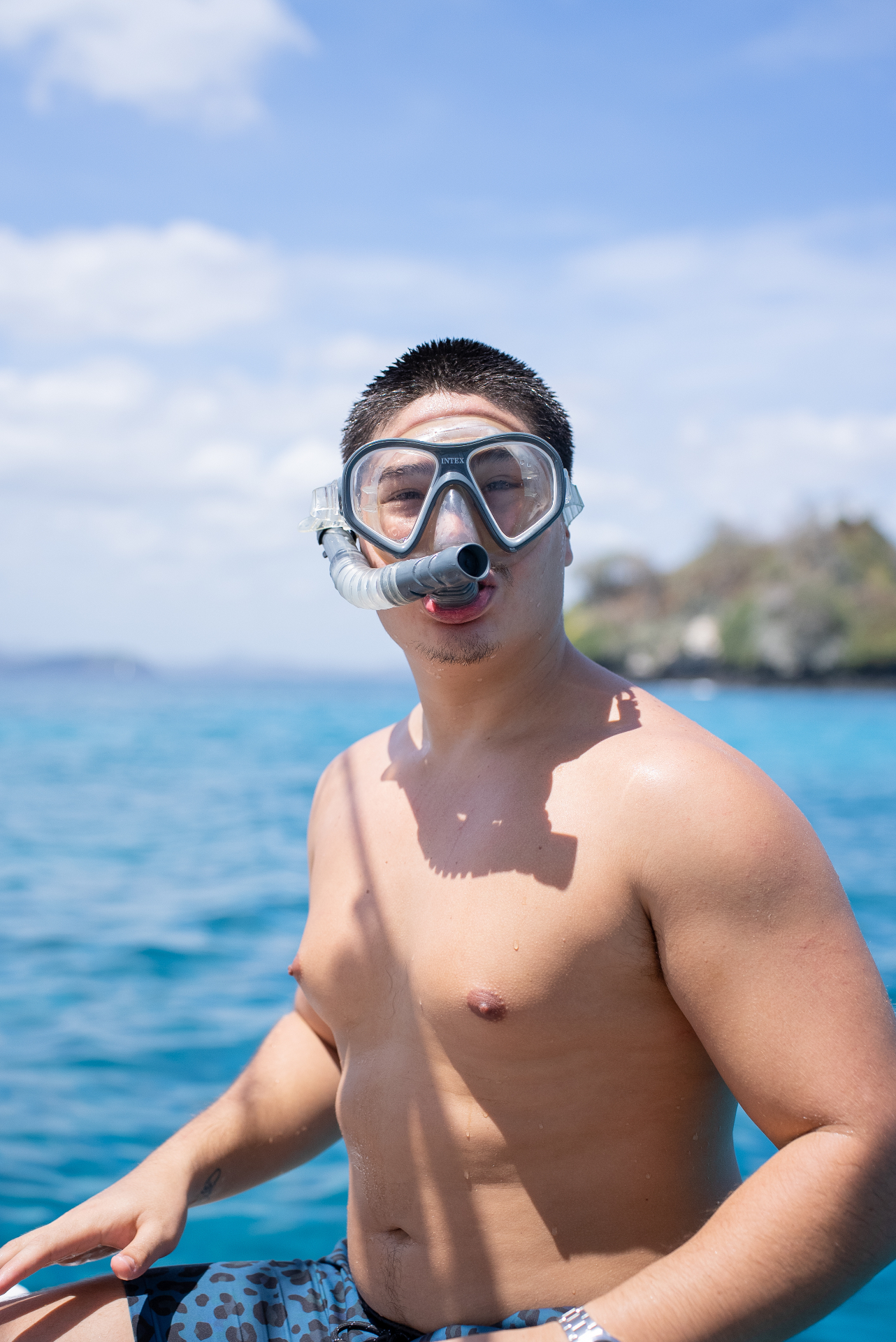 Guest in snorkel gear during a private ocean tour from Playa Flamingo